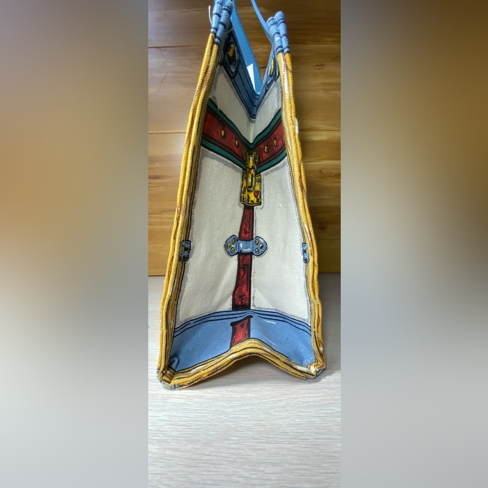 NWT Brighton In Love We Trust Queen of Hearts Print Canvas Shoulder Purse Tote - Picture 3 of 13